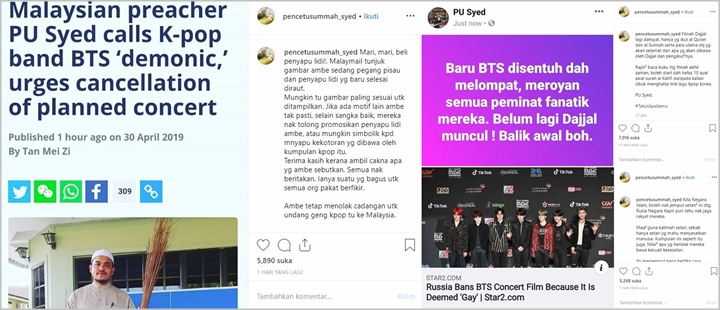 Pemuka Agama Ternama Malaysia Sebut BTS Kumpulan Setan