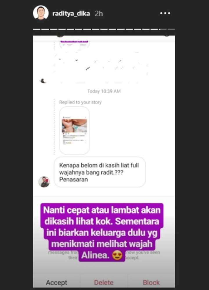 Alasan Raditya Dika Belum Mau Memperlihatkan Bayi Alinea ke Publik