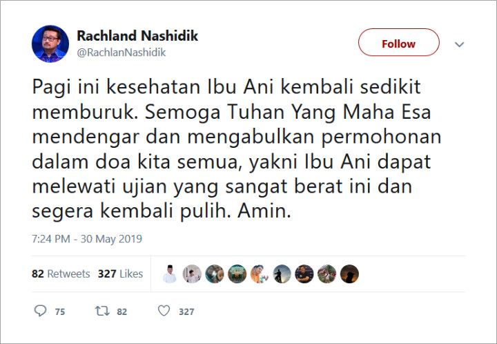 Sempat Demam Tinggi hingga Masuk ICU, Kondisi Ani Yudhoyono Dikabarkan Sedikit Memburuk