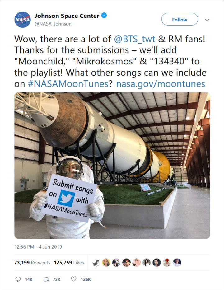 Makin Keren, 3 Lagu BTS Bakal Masuk Playlist Musik NASA Untuk Iringi Perjalanan Ke Bulan