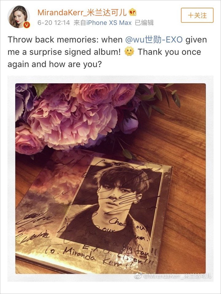Miranda Kerr Kenang Hadiah Manis dari Sehun EXO, Fans Ikutan Heboh