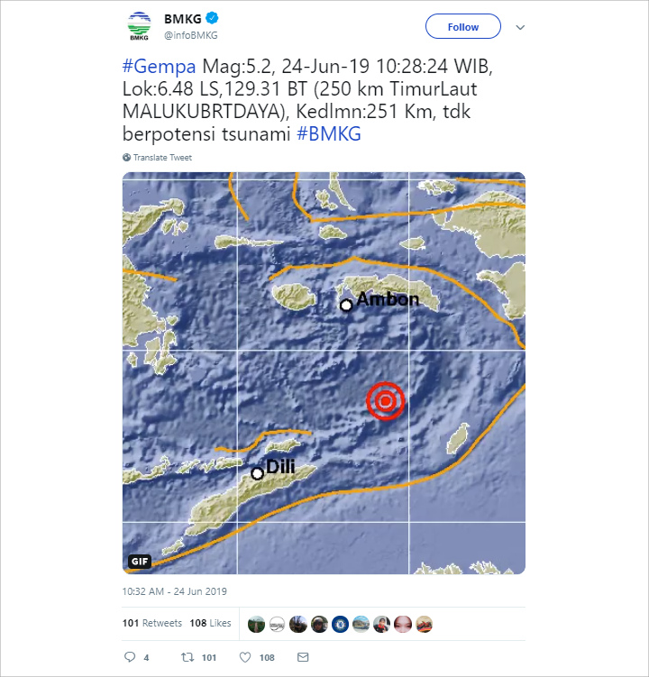 Warga Bali Ikut Rasakan Gempa Magnitudo 7,4 di Maluku, BMKG Sebut Belum Ada Laporan Kerusakan