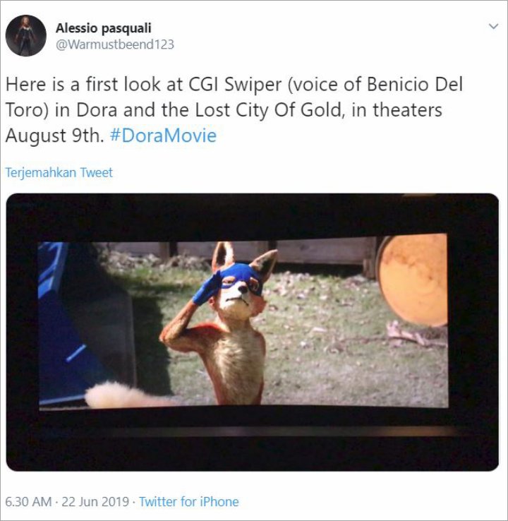 Intip Penampilan Swiper Versi Live-Action di \'Dora and the Lost City of Gold\'