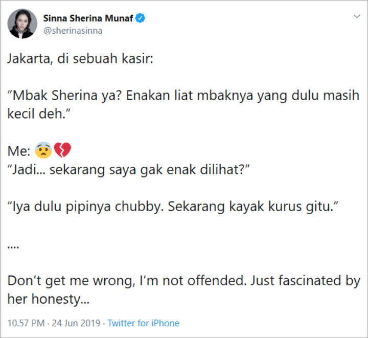 Sherina \'Patah Hati\' Gara-Gara Komentar Petugas Kasir Malah Dibikin Terpesona