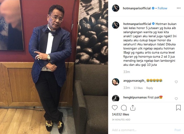 Hotman Paris Diduga Sindir Honor Galih Ginanjar