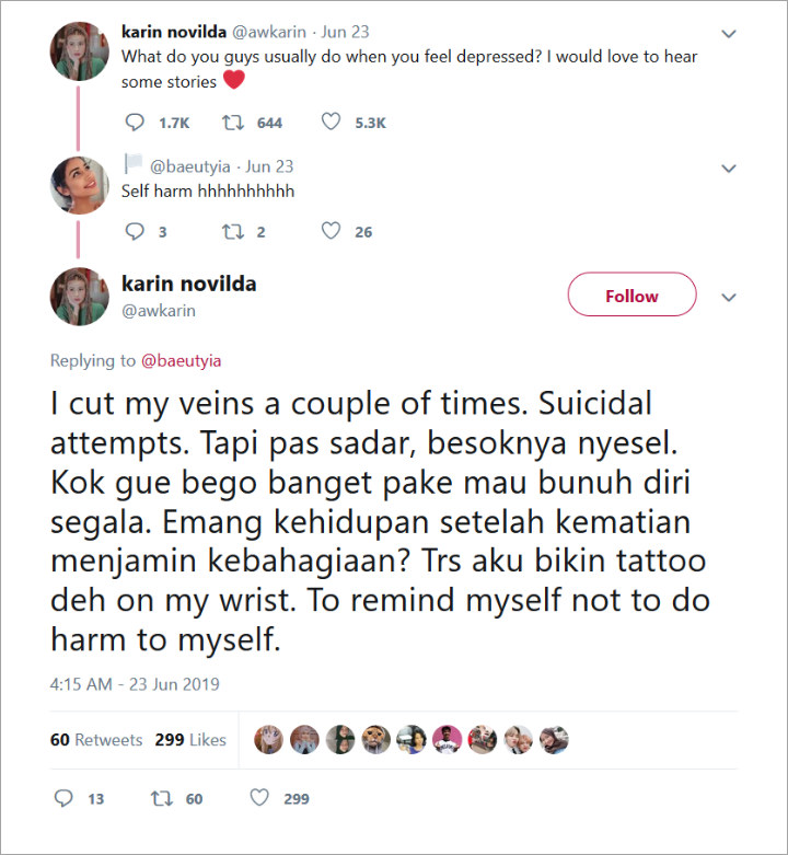 Awkarin Cerita Tentang Bunuh Diri, Pertanda Sedang Depresi?