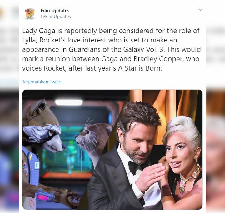 Lady Gaga Diminta Perankan Karakter Kekasih Rocket Raccoon di MCU