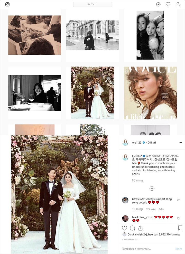 Song Hye Kyo Masih Simpan Foto Pernikahan Meski Digugat Cerai Song Joong Ki