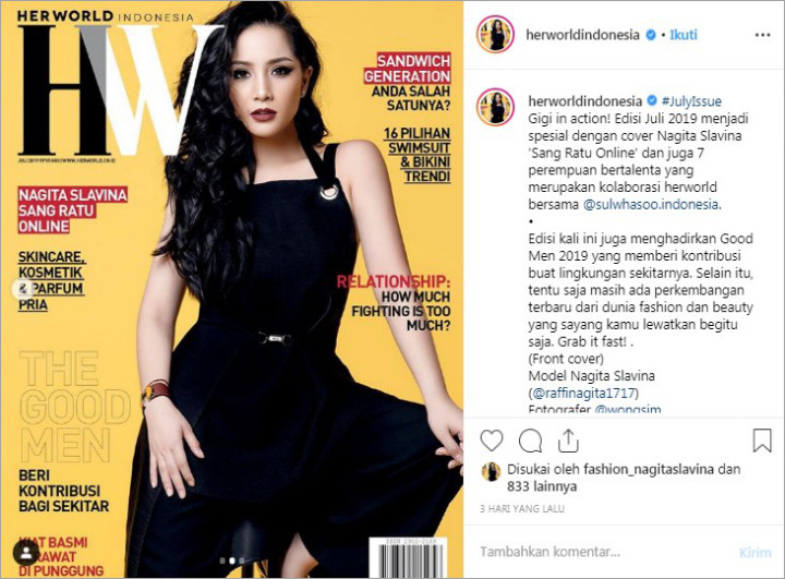 Nagita Slavina Cantik Mempesona Jadi Cover Majalah Wanita, Dijuluki \'Sang Ratu Online\'