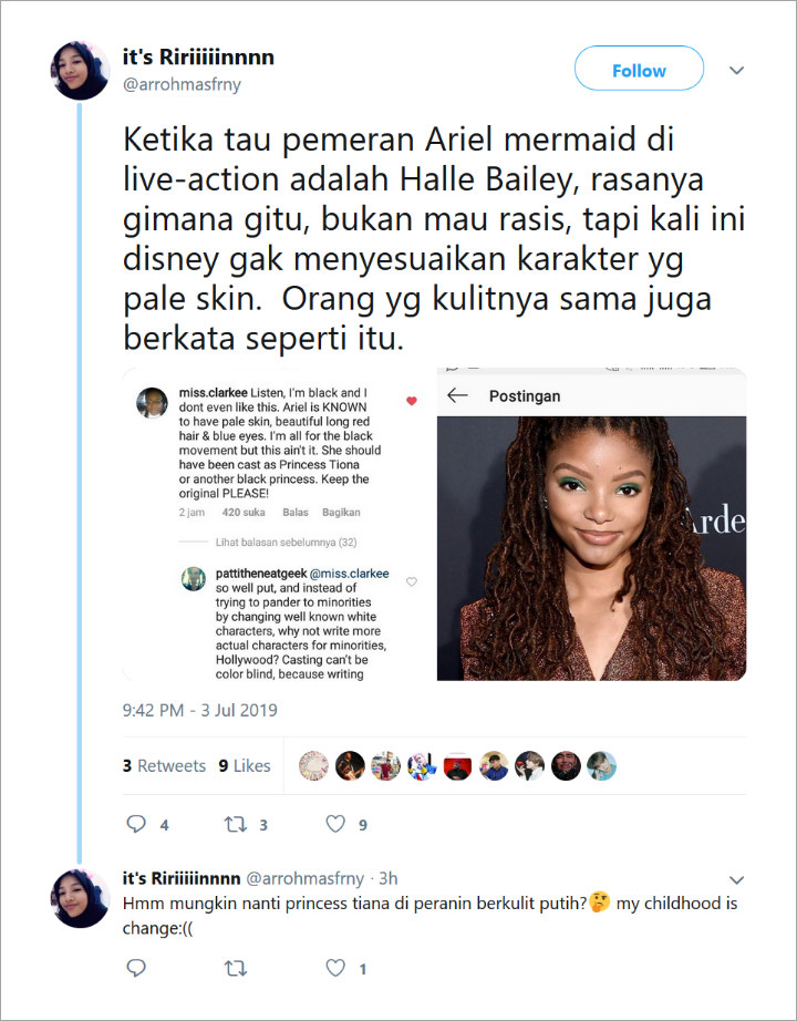 Disney Dikritik Habis-Habisan Gara-Gara Pilih Halle Bailey Jadi Ariel di \'The Little Mermaid\'