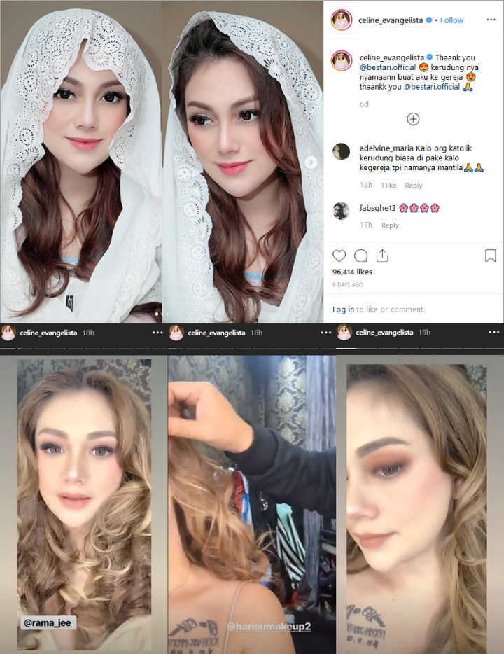 Dibully Ke Gereja Pakai Kerudung, Celine Evangelista Seksi Ala Barbie Pirang Cuek Pamer Tato Di Dada