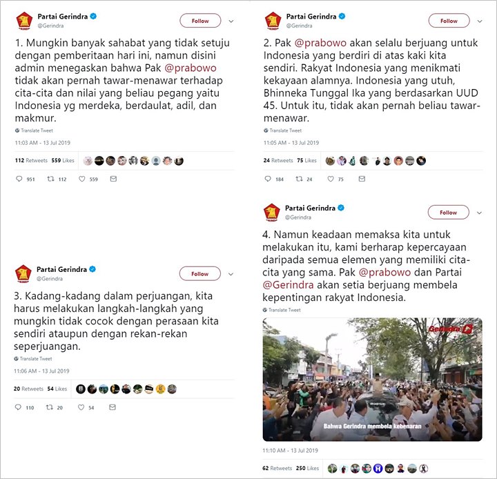 Pertemuan Jokowi-Prabowo Dikecam Pendukung 02, Ini Penjelasan Gerindra