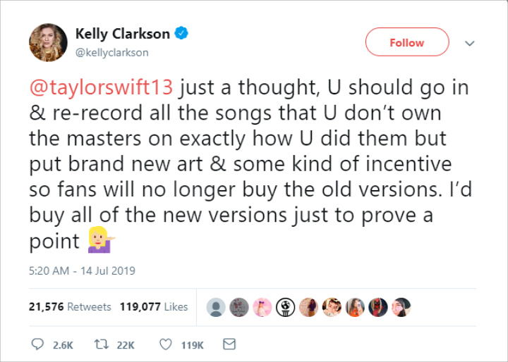 Kelly Clarkson Tawarkan Solusi Ini Untuk Akhiri Konflik Antara Taylor Swift dan Scooter Braun