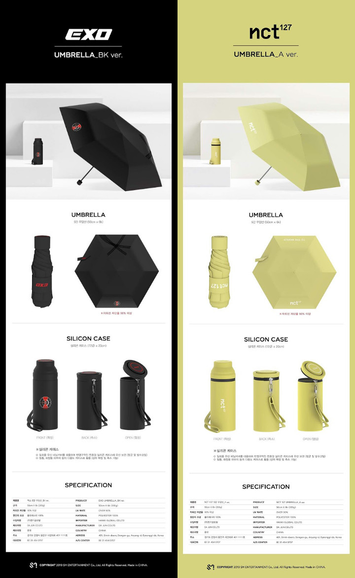 SM Ent Rilis Merchandise Payung untuk EXO, NCT 127 Cs, Netter Kritik Habis-Habisan