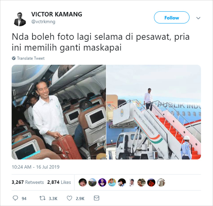 Heboh Garuda Indonesia Larang Foto di Kabin, Jokowi Pilih Ganti Maskapai