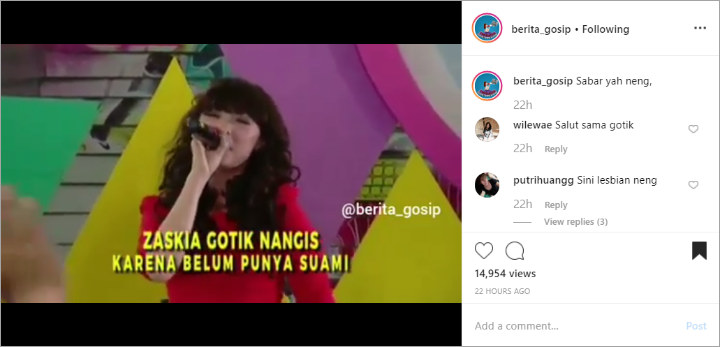 Sering Gagal Dalam Urusan Cinta, Zaskia Gotik Nangis Karena Belum Punya Suami