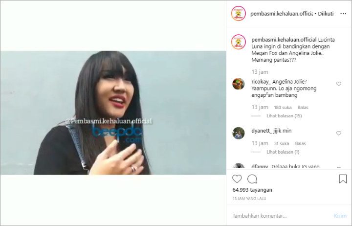 Lucinta Luna Ingin Dibandingkan Dengan Megan Fox Dan Angelina Jolie