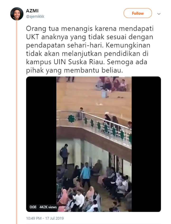 Viral Video Pria di Riau Menangis Usai Wawancara UKT, Warganet Ikut Emosi