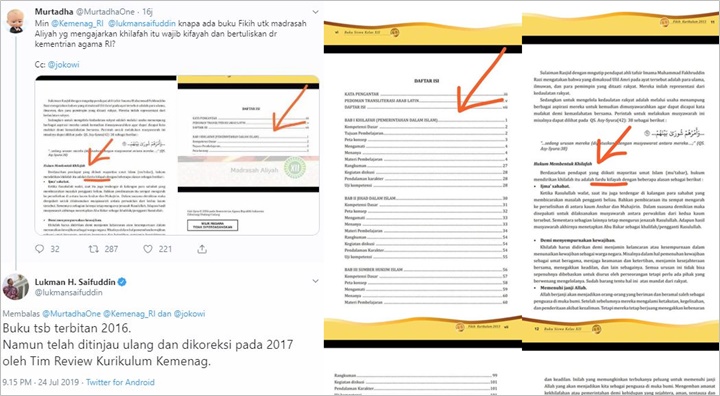 Heboh Buku Madrasah Aliyah Wajibkan Belajar Soal Khilafah, Ini Respons Menag Lukman