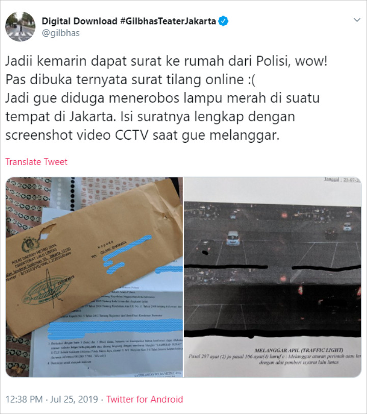 Warganet Ini Justru Puji Kepolisian Usai Kena Tilang, Kenapa?