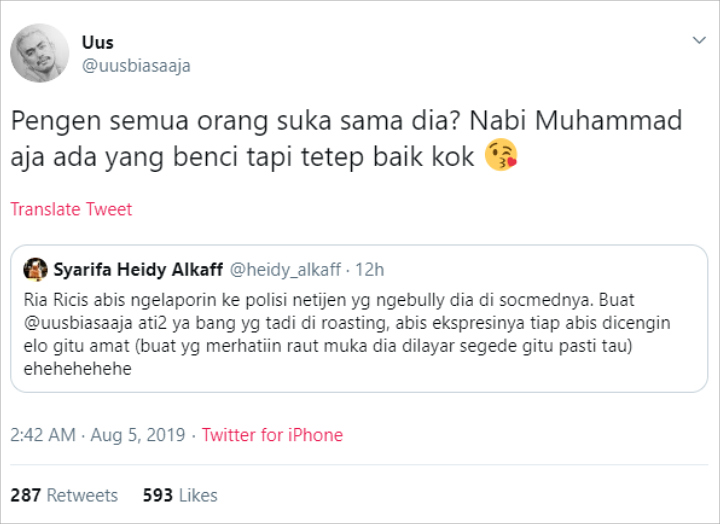 Cuitan Uus di Twitter