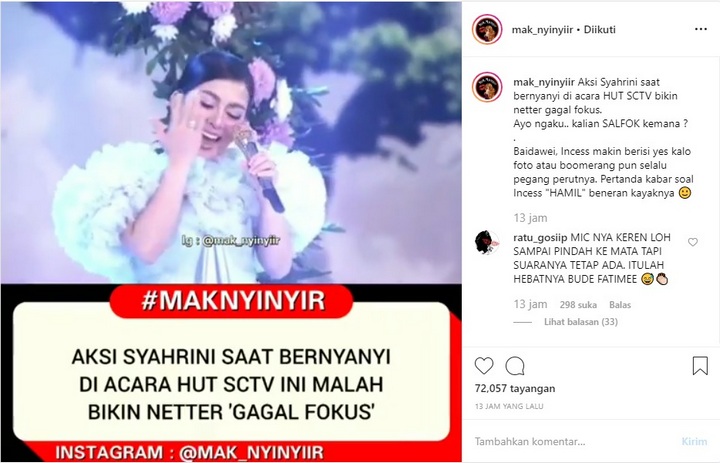 Syahrini Dituding Lipsync Gara-Gara Nyanyi Hingga Mikrofon Pindah ke Mata