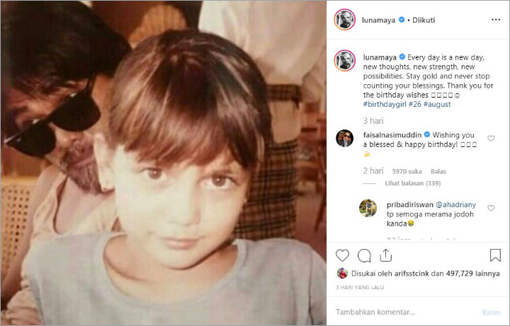 Faisal Ucap Selamat Ulang Tahun ke Luna Maya