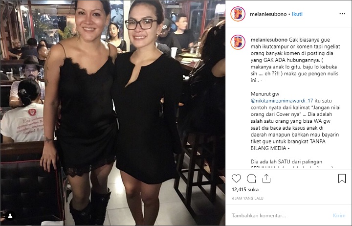 Melanie Subono Bela Nikita Mirzani Habis-Habisan Usai Dituding Telantarkan Anak