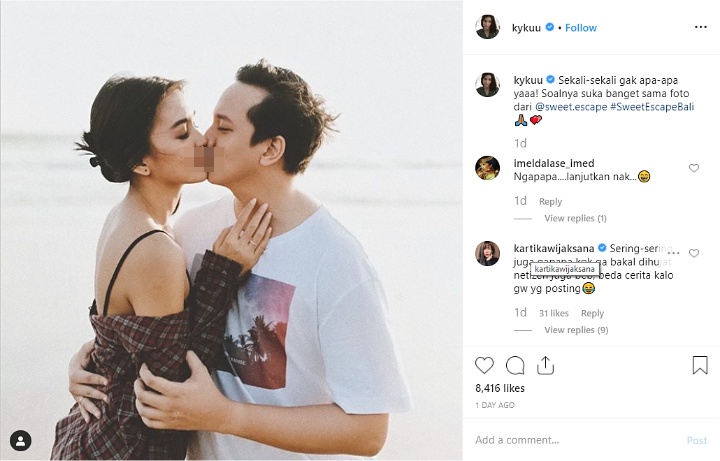 Istri Ge Pamungkas Posting Foto Ciuman Bibir Bikin Iri Kaum Jomblo