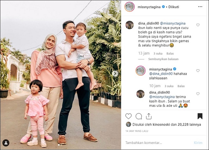 Nycta Gina Balas Komentar Soal Nama Anak