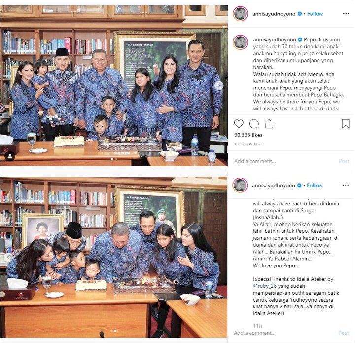 Annisa Pohan Doakan SBY Ulang Tahun