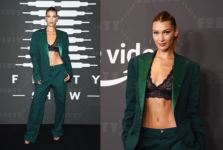 Bella Hadid Pamer Abs Seksi di New York Fashion Week, Tubuh Super Kurus Curi Perhatian