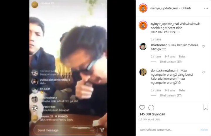 Ulah \'Nakal\' Vincent Rompies Saat Live Streaming Instagram Diprotes Desta