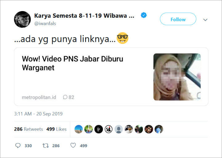 Iwan Fals Minta Link Video Syur
