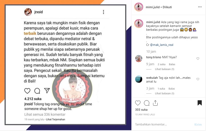 Unggahan Instagram Jerinx SID yang Sudah Dihapus