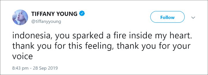 Ungkapan haru Tiffany