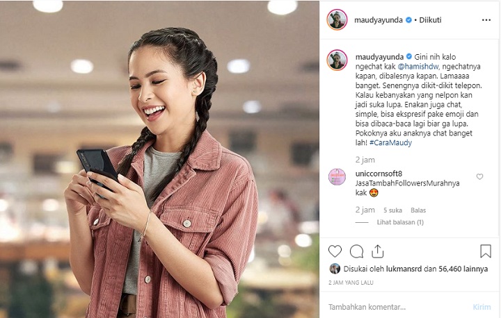 Maudy Ayunda Endorse Ponsel
