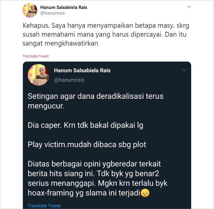 Hanum Rais Tuai Cibiran Usai Sindir Kasus Wiranto, \'Kehapus\' Kuasai Medsos