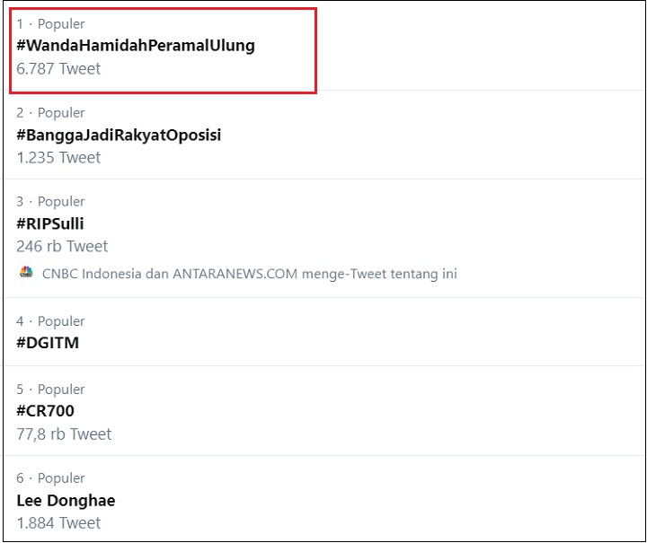 Prediksinya Soal Indonesia Dianggap Jitu, Tagar #WandaHamidahPeramalUlung Trending Topic