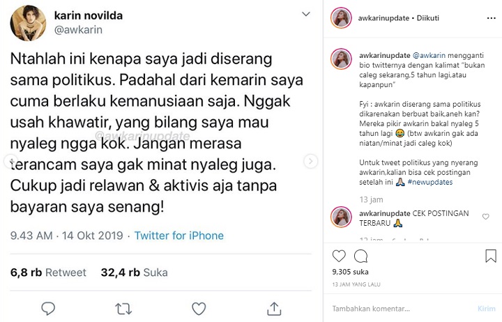 Karin Tegaskan Tidak Nyaleg