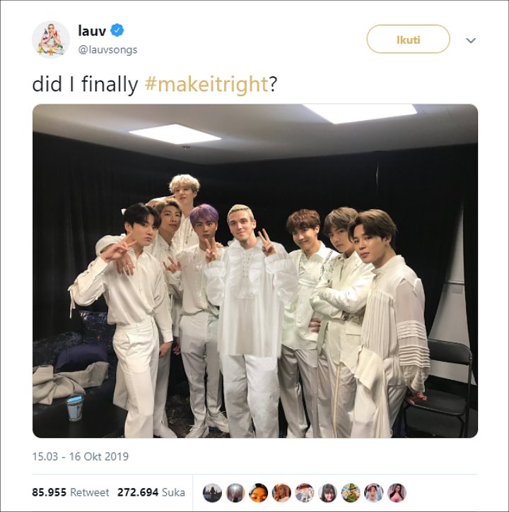 BTS dan Lauv Bakal Berkolaborasi Untuk Rilis Lagu \'Make It Right\' Versi Remix
