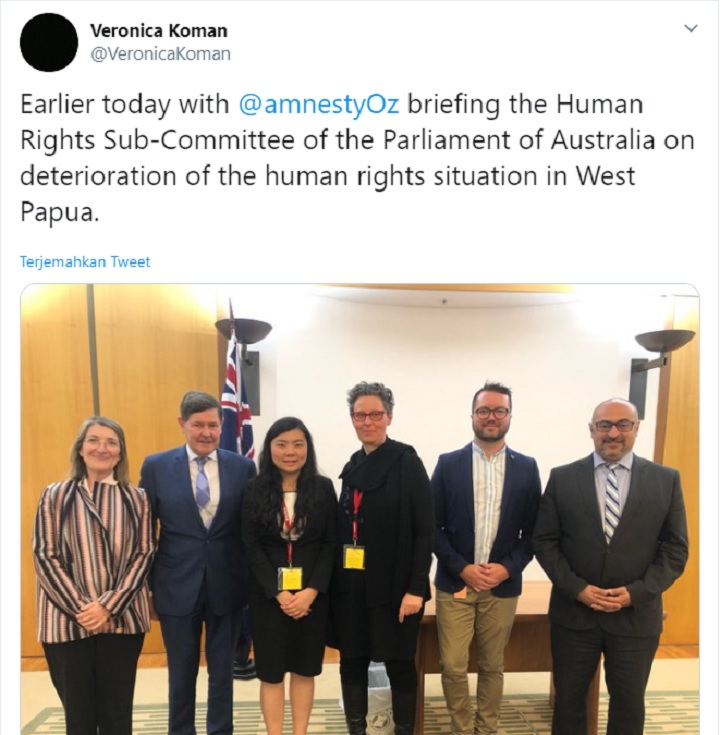 Veronica Koman \'Seret\' Parlemen Australia Ikut Tangani Isu Papua