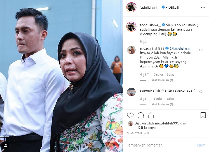 Komentar Muzdalifah Soal Fadel Islami Jadi Menteri