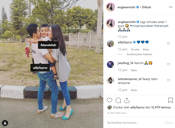 Angbeen Rishi dan Adly Fairuz Simulasi punya 1 anak