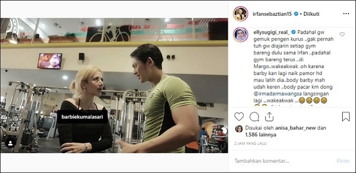 Komentar Ely Sugigi di Postingan Irfan Sbaztian
