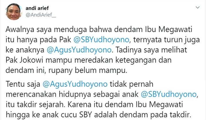 Kabinet Jokowi Nihil Kader Demokrat, Andi Arief Singgung \'Dendam Turunan\'