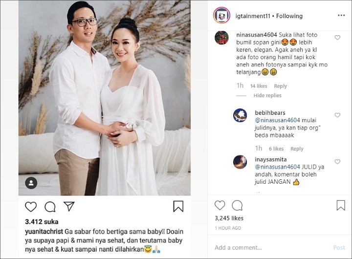 Umumkan Kehamilan Anak Pertama, Yuanita Christiani Tuai Pujian Karena Berpakaian Sopan