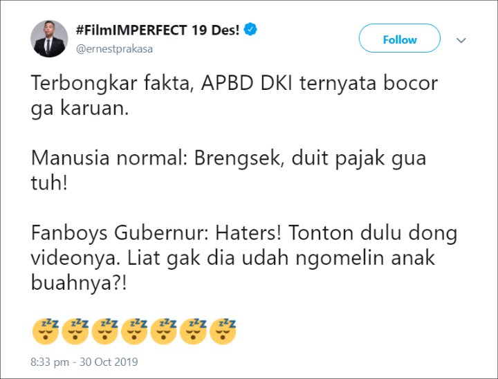 Ernest Prakasa Tanggapi Anggaran DKI2
