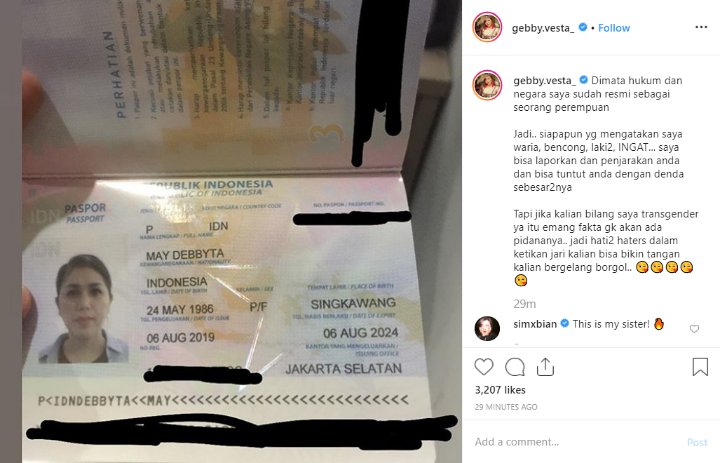 Gebby Vesta Ogah Dibilang Bencong Namun Tak Masalah Disebut Transgender, Apa Bedanya?