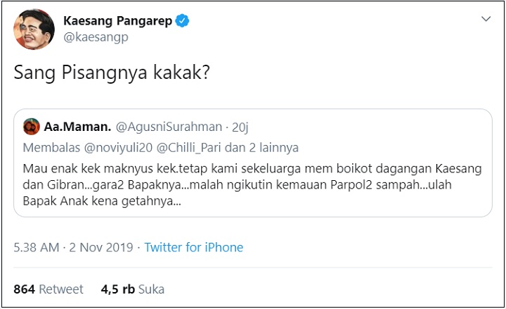 Dagangan Kaesang Diboikot Gegara Kebijakan Jokowi, Reaksi Adem Jadi Sorotan